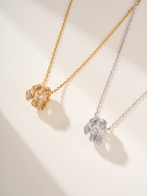 Bulgari snake bone full diamond necklace-3795  